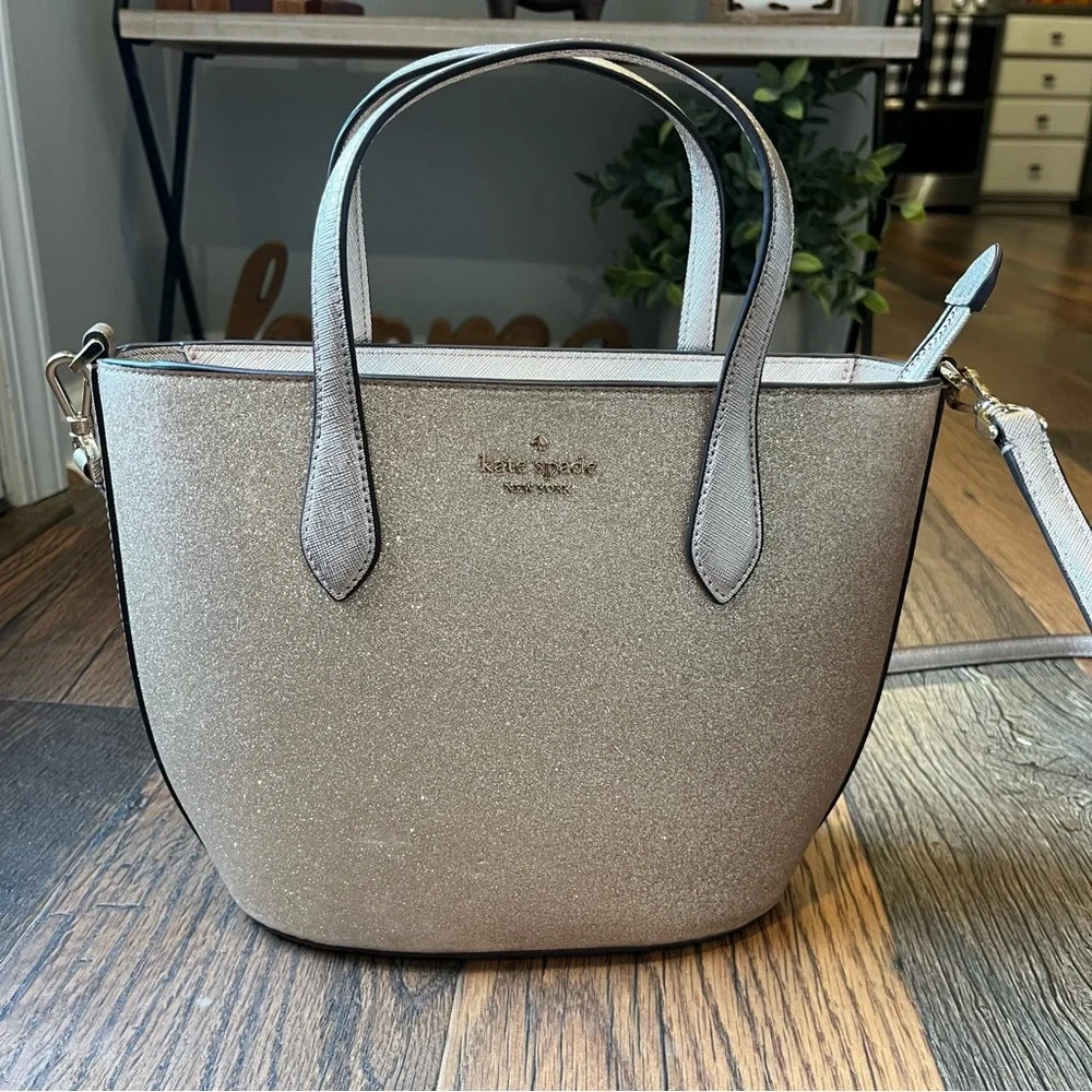 Kate Spade Glitter Gold Satchel Bag - Picture 1 of 16